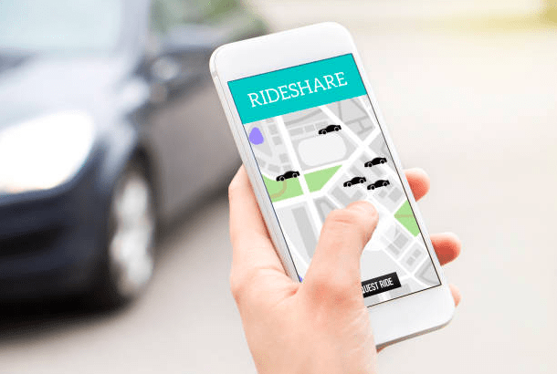 rideshare app idea on a mobile phone